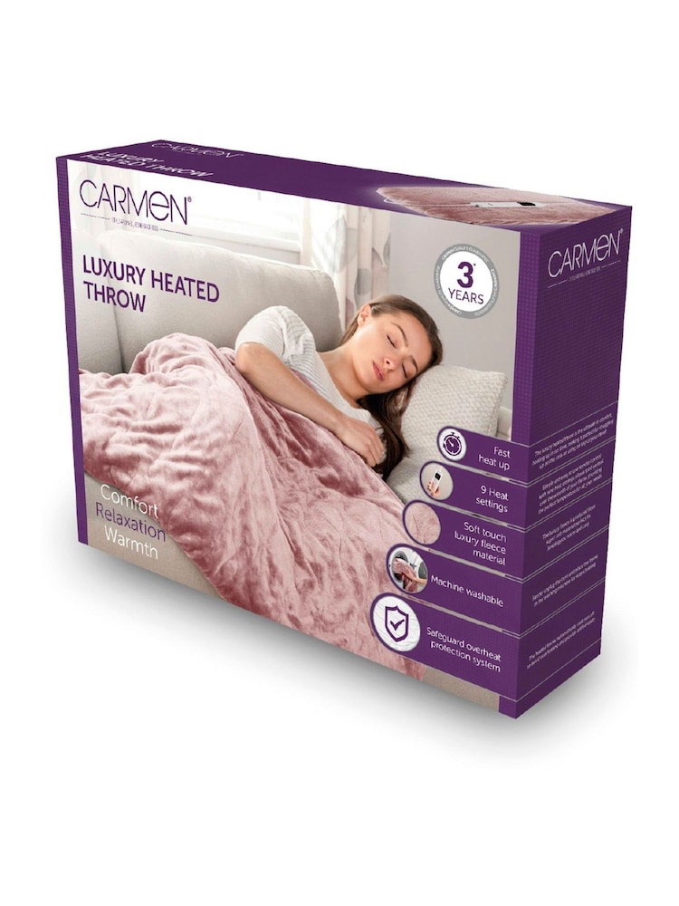 Carmen Pink Core Fleece Luxury Electric Heated Flow and Over B 9 Heat Settings - Image 8 of 8