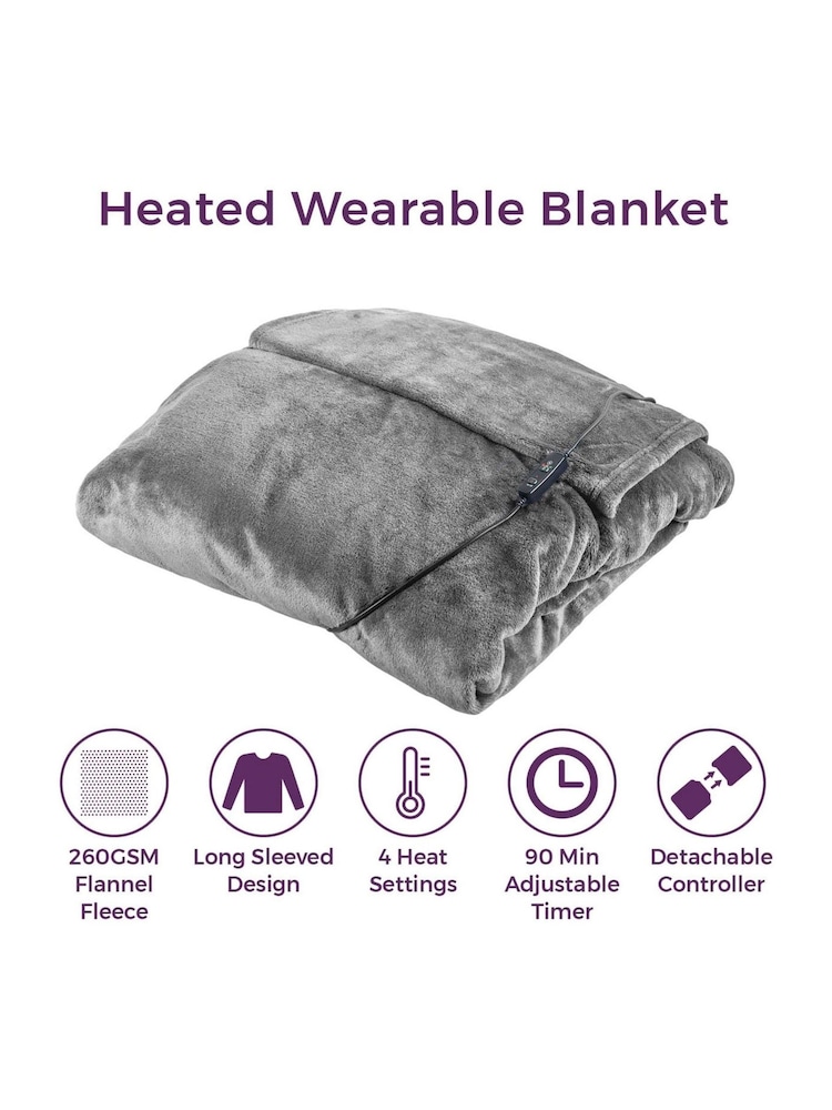 Carmen Grey Core Fleece Luxury Electric Heated Flow and Over B 9 Heat Settings - Image 2 of 8
