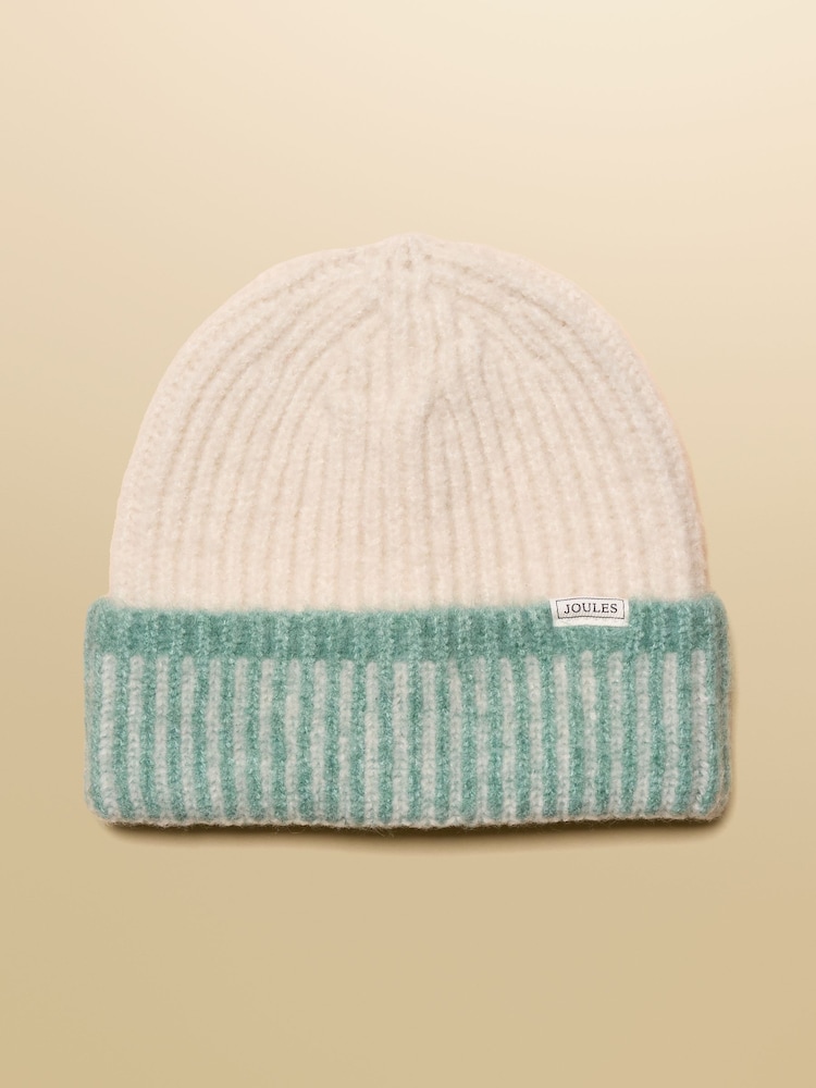 Joules Kids Wanderer Cream Beanie Hat - Image 1 of 4
