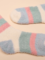 Joules Fluffy Multi Neutral Fluffy Socks - Image 2 of 3