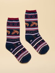 Joules Willow Cosy Navy Fairisle Socks - Image 1 of 3