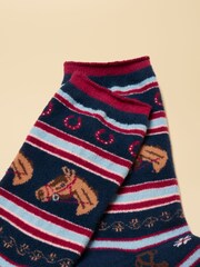 Joules Willow Cosy Navy Fairisle Socks - Image 2 of 3