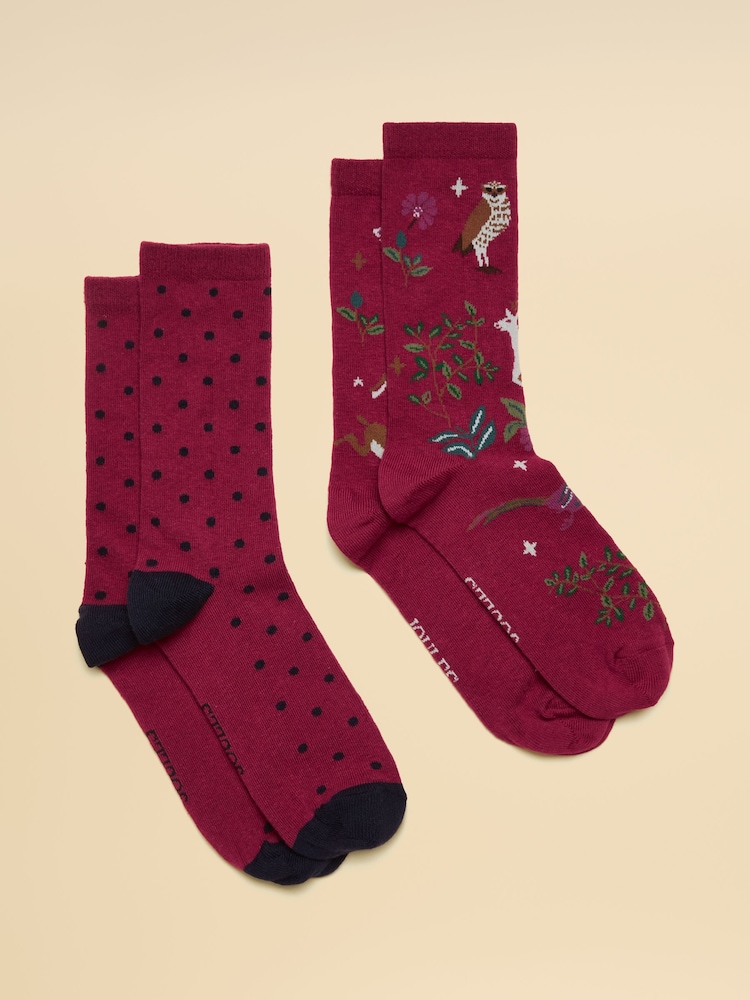 Rosa ciruela - Joules Everyday 2 Pack Socks - Imagen 1 de 3 Rosa ciruela - Joules Everyday 2 Pack Socks - Imagen 1 de 3