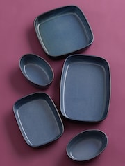 Mason Cash Set of 5 Blue Reactive Serving Dishes - Image 3 of 4