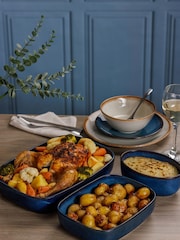 Mason Cash Set of 5 Blue Reactive Serving Dishes - Image 4 of 4