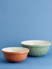 Mason Cash Green and Orange Home to Roost Large and Medium Mixing Bowl Set - Image 2 of 5