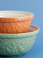 Mason Cash Green and Orange Home to Roost Large and Medium Mixing Bowl Set - Image 3 of 5