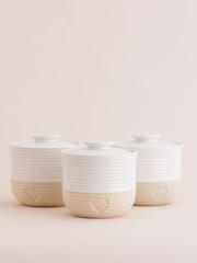 Mason Cash Set of 3 Cream Rustic Charm Storage Jars - Image 1 of 4