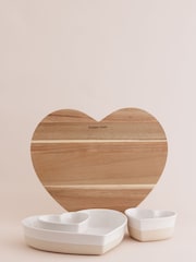 Mason Cash 4 Piece Cream Heart Rustic Charm Serving Set - Image 1 of 4