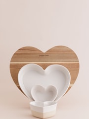 Mason Cash 4 Piece Cream Heart Rustic Charm Serving Set - Image 4 of 4
