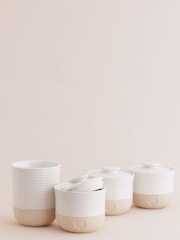 Mason Cash Cream Rustic Charm 3 Storage Jars and Utensil Set - Image 4 of 4