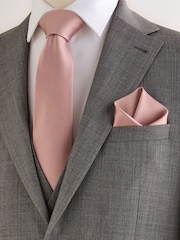 Pink Silk Tie And Pocket Square Set - Image 1 of 2