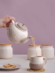 Price & Kensington. Cream Acorn 6 Cup Teapot and Mug Set - Image 1 of 3