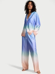 Victoria's Secret Shell Blue Ombre Satin Long Pyjama Set - Image 1 of 2
