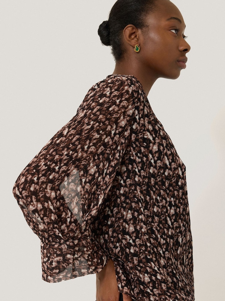 Jigsaw Brown Abstract Leopard Top - Image 2 of 6 Jigsaw Brown Abstract Leopard Top - Image 2 of 6