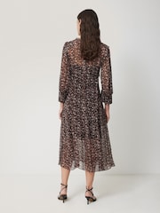 Jigsaw Brown Abstract Leopard Midi Dress - Image 3 of 6