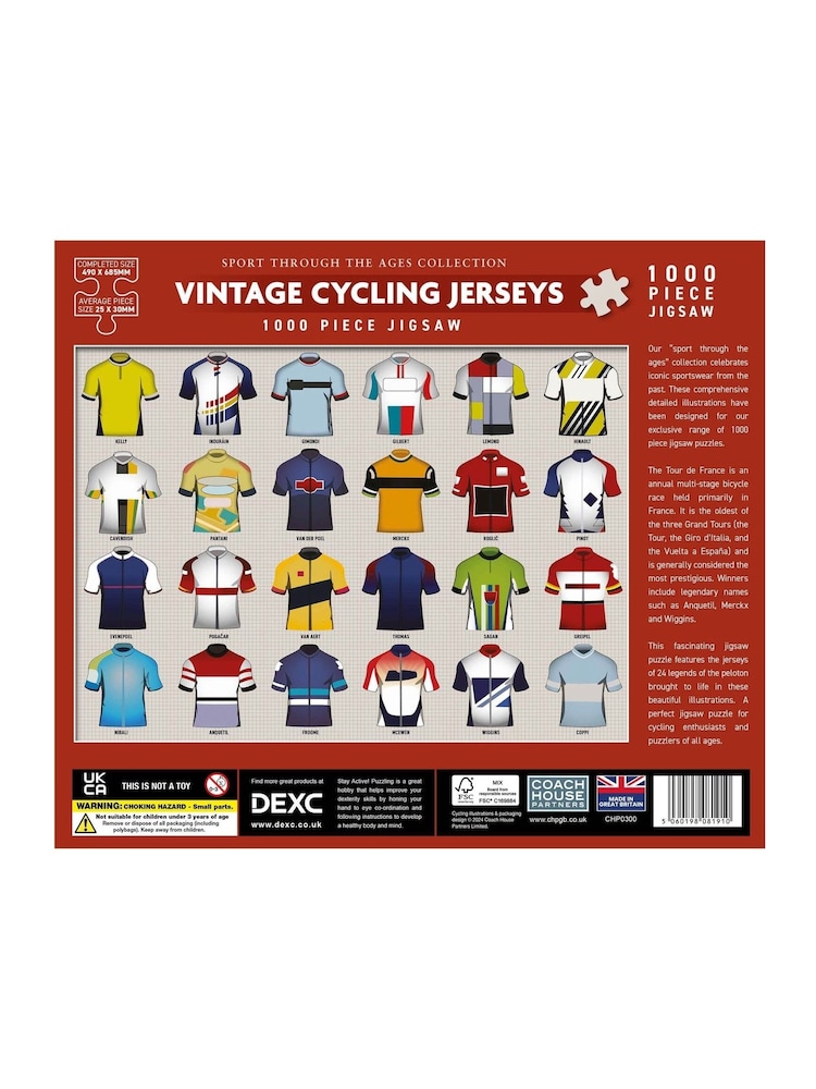 Coach House Partners Vintage Cycling Jerseys 1000 Piece Jigsaw Puzzle - Image 4 of 4