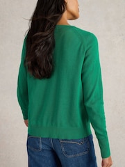 White Stuff Green 100% Organic Cotton Lulu Cardigan - Image 2 of 6
