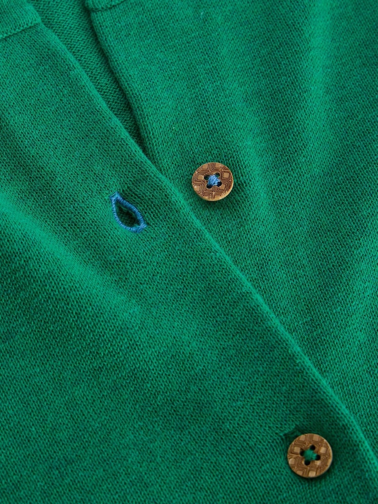 White Stuff Green 100% Organic Cotton Lulu Cardigan - Image 6 of 6