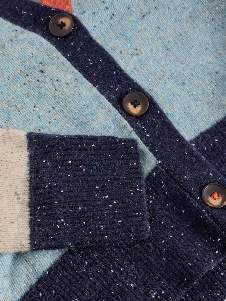 White Stuff Blue Colourblock Cardigan - Image 6 of 6