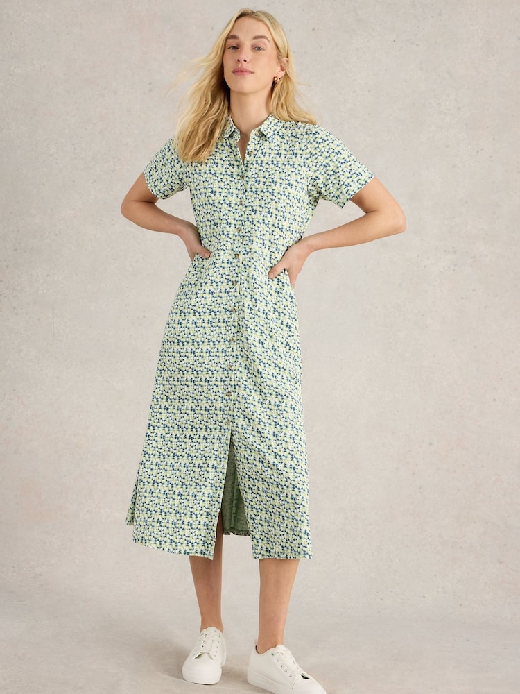 White Stuff Green Rua Jersey Shirt Dress - Image 1 of 5