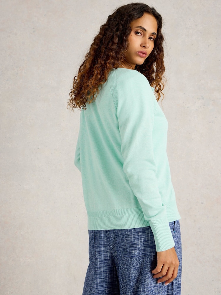 White Stuff Blue 100% Organic Cotton Lulu Cardigan - Image 2 of 6 White Stuff Blue 100% Organic Cotton Lulu Cardigan - Image 2 of 6