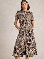 White Stuff Black Rua Jersey Shirt Dress - Image 3 of 6