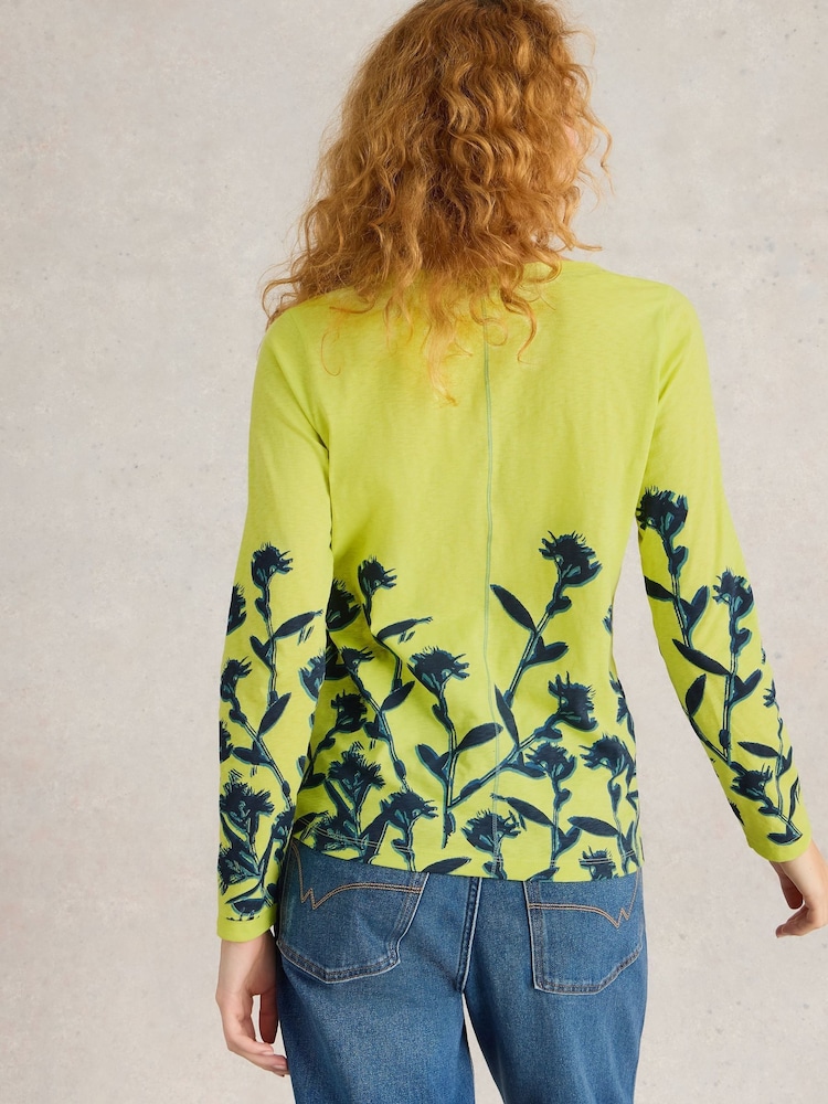 White Stuff Yellow 100% Cotton Nelly Long Sleeve T-Shirt - Image 2 of 6