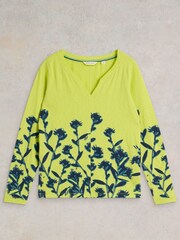 White Stuff Yellow 100% Cotton Nelly Long Sleeve T-Shirt - Image 5 of 6