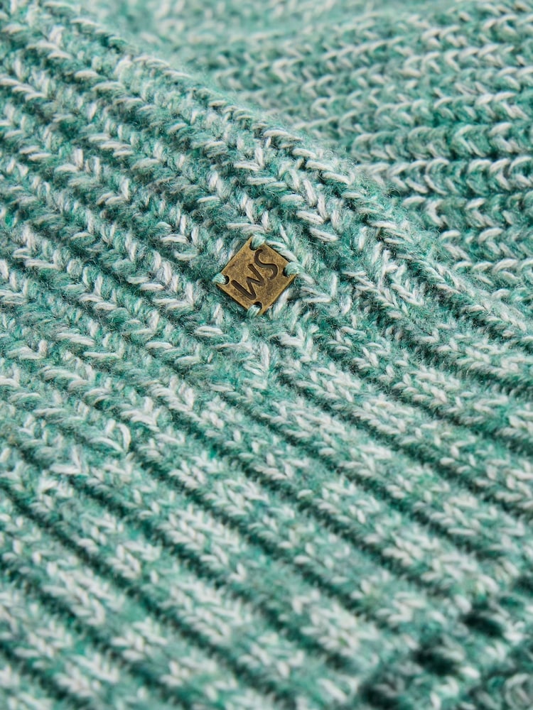 White Stuff Green Rye Twisted Button Neck Jumper - Image 6 of 6