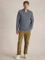 White Stuff Blue Blue Rye Twisted Zip Up Jumper - Image 1 of 6