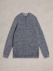 White Stuff Blue Blue Rye Twisted Zip Up Jumper - Image 5 of 6