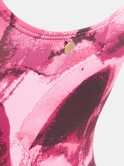 Mint Velvet Pink Camouflage Plunge Hardware Italian Fabric Tummy Control Swimsuit - Image 6 of 6