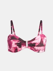 Mint Velvet Pink Camouflage Bandeau Hardware Italian Fabric Bikini Top - Image 5 of 7