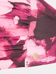 Mint Velvet Pink Camouflage Bandeau Hardware Italian Fabric Bikini Top - Image 6 of 7