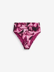 Mint Velvet Pink Camouflage High Waist Hardware Italian Fabric Bikini Briefs - Image 1 of 1