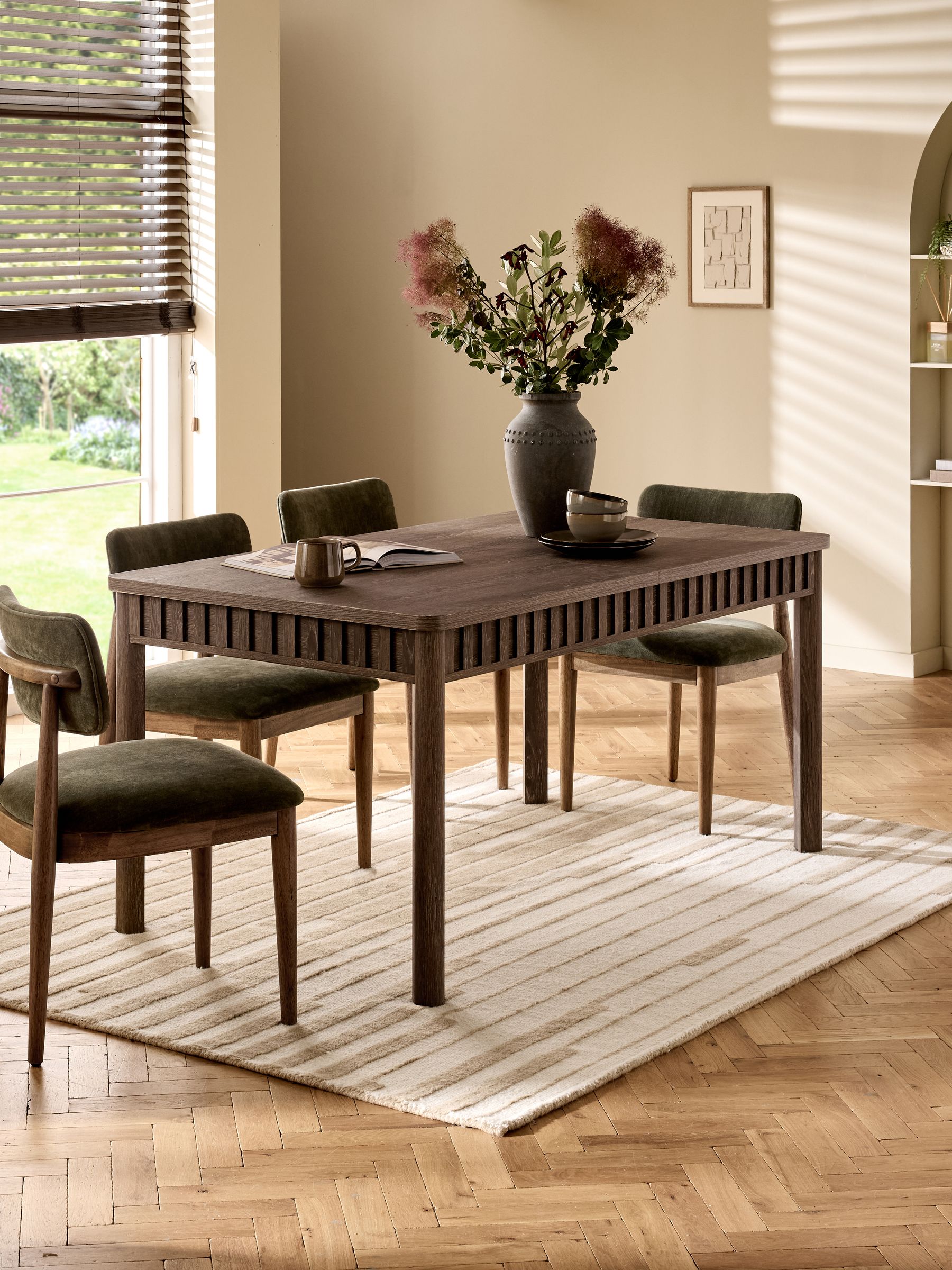 Buy Dark Natural Hoxton Extending 6 to 8 Seater Dining Table from