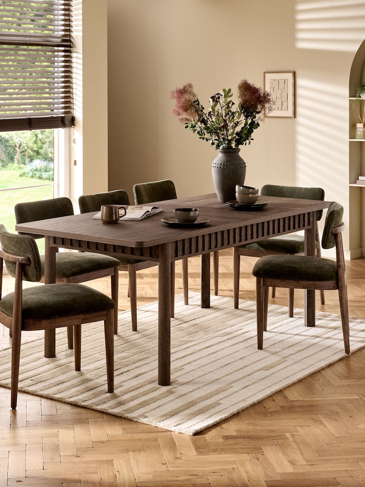 Dark Natural Hoxton Extending 6 to 8 Seater Dining Table - Image 2 of 9