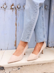 Linzi Nude Suede Kat Closed Court Stiletto Heels - Image 1 of 5