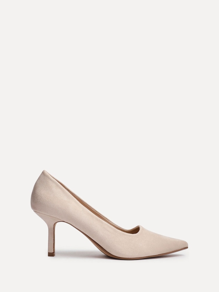 Linzi Nude Suede Kat Closed Court Stiletto Heels - Image 2 of 5