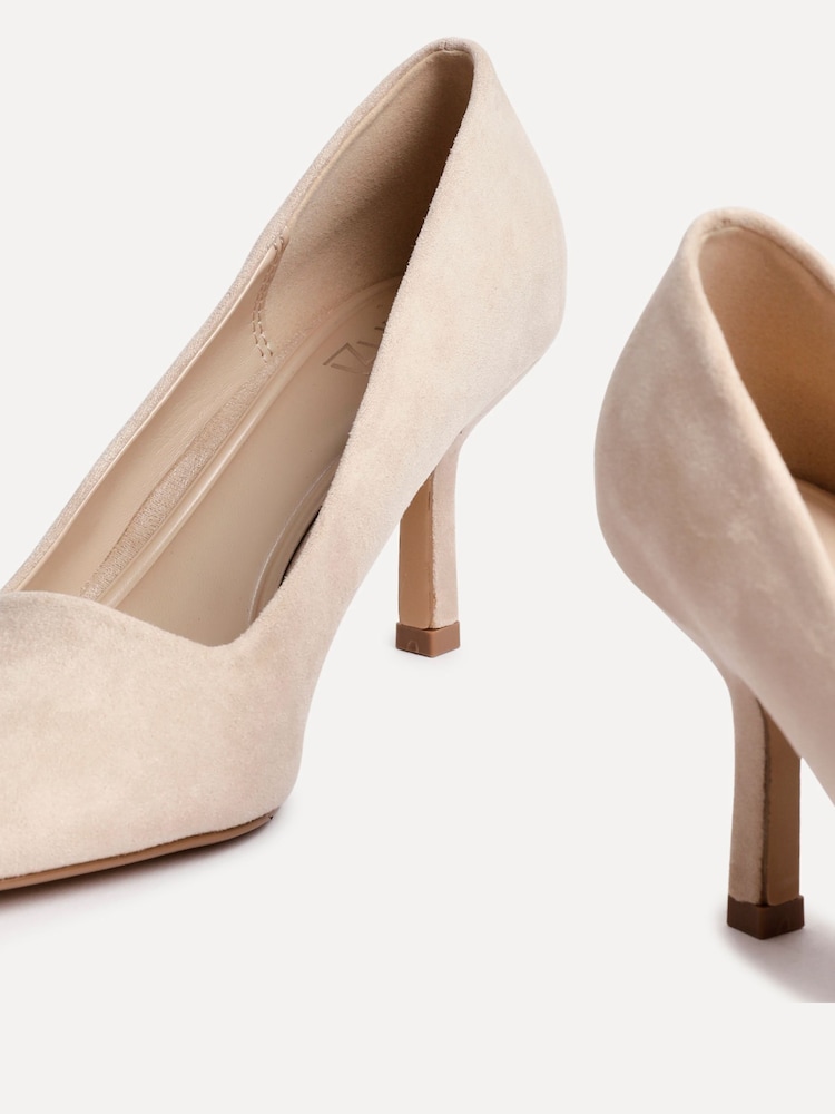 Linzi Nude Suede Kat Closed Court Stiletto Heels - Image 4 of 5