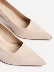 Linzi Nude Suede Kat Closed Court Stiletto Heels - Image 5 of 5