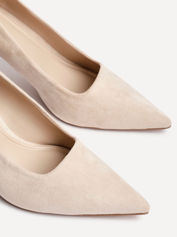 Linzi Nude Suede Kat Closed Court Stiletto Heels - Image 5 of 5