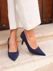 Linzi Navy Blue Kat Closed Court Stiletto Heels - Image 1 of 5