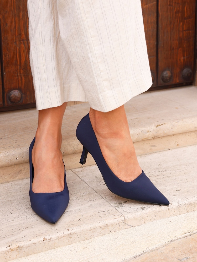 Linzi Navy Blue Kat Closed Court Stiletto Heels - Image 1 of 5
