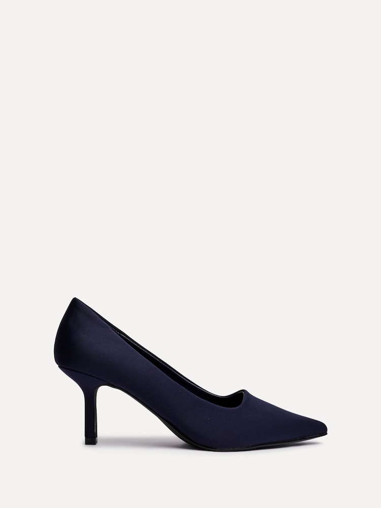 Linzi Navy Blue Kat Closed Court Stiletto Heels - Image 2 of 5