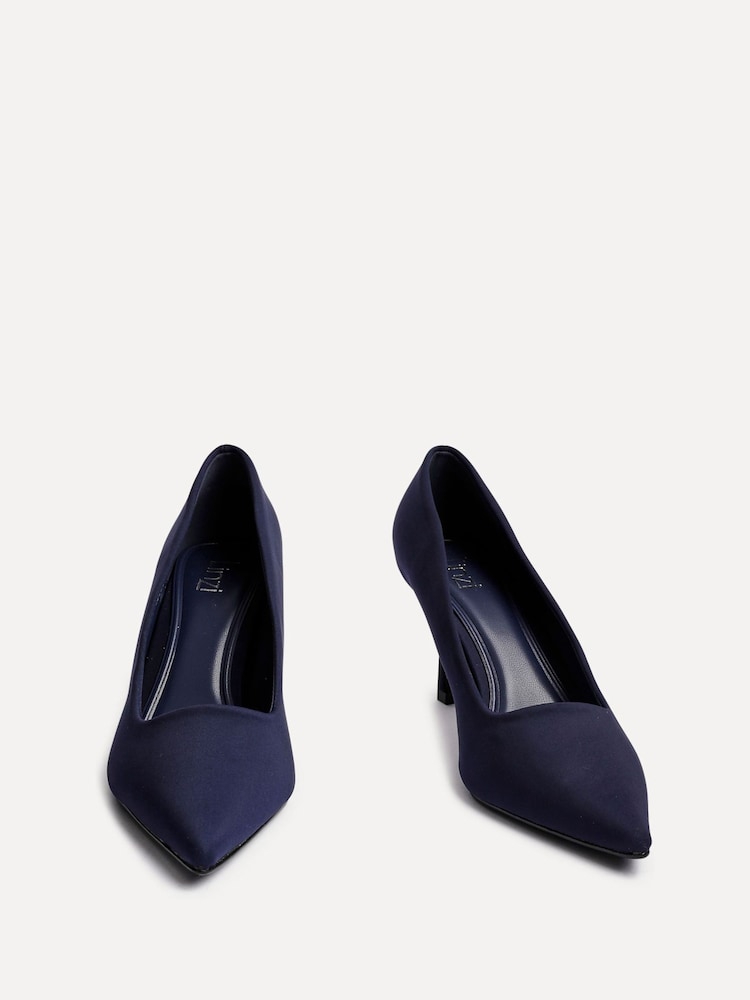 Linzi Navy Blue Kat Closed Court Stiletto Heels - Image 3 of 5