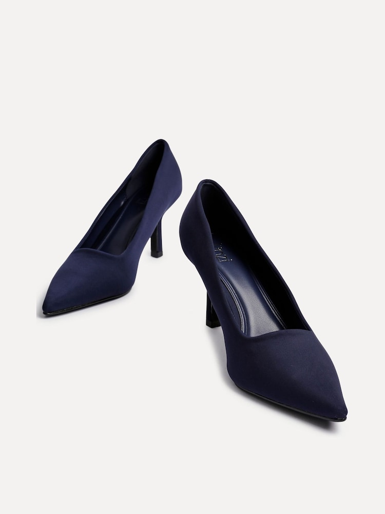 Linzi Navy Blue Kat Closed Court Stiletto Heels - Image 4 of 5