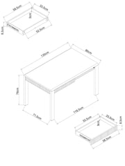 Light Natural Emilie 6 seater 4 Seater Storage Dining Table - Image 4 of 5