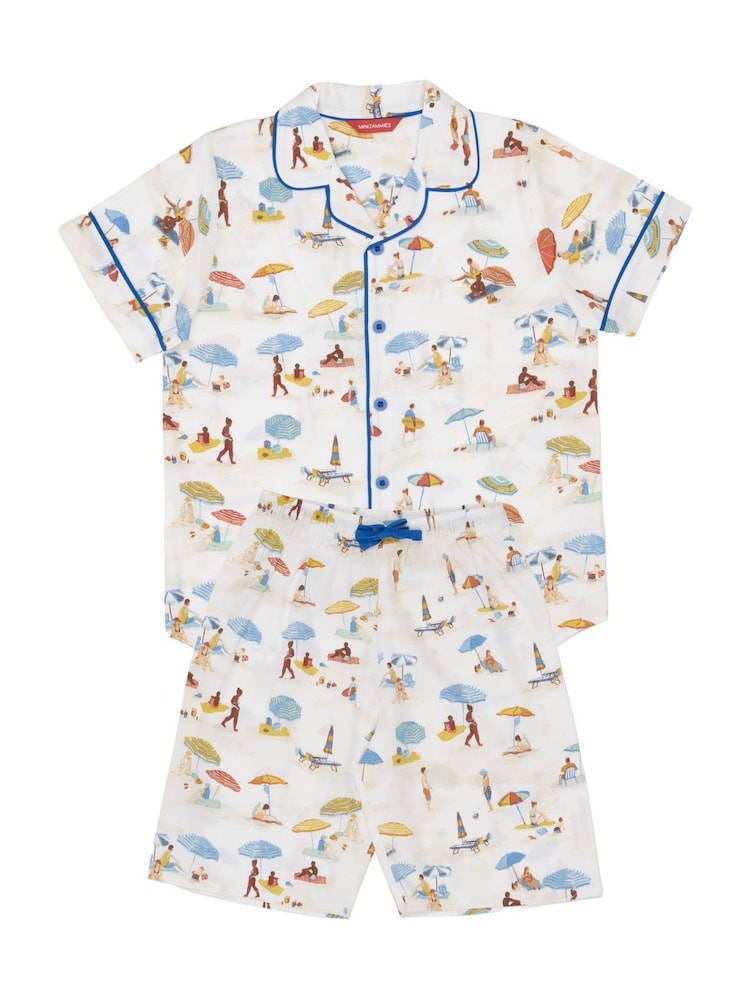 Cyberjammies Cream Minijammies Printed Shorty Set - Image 4 of 4